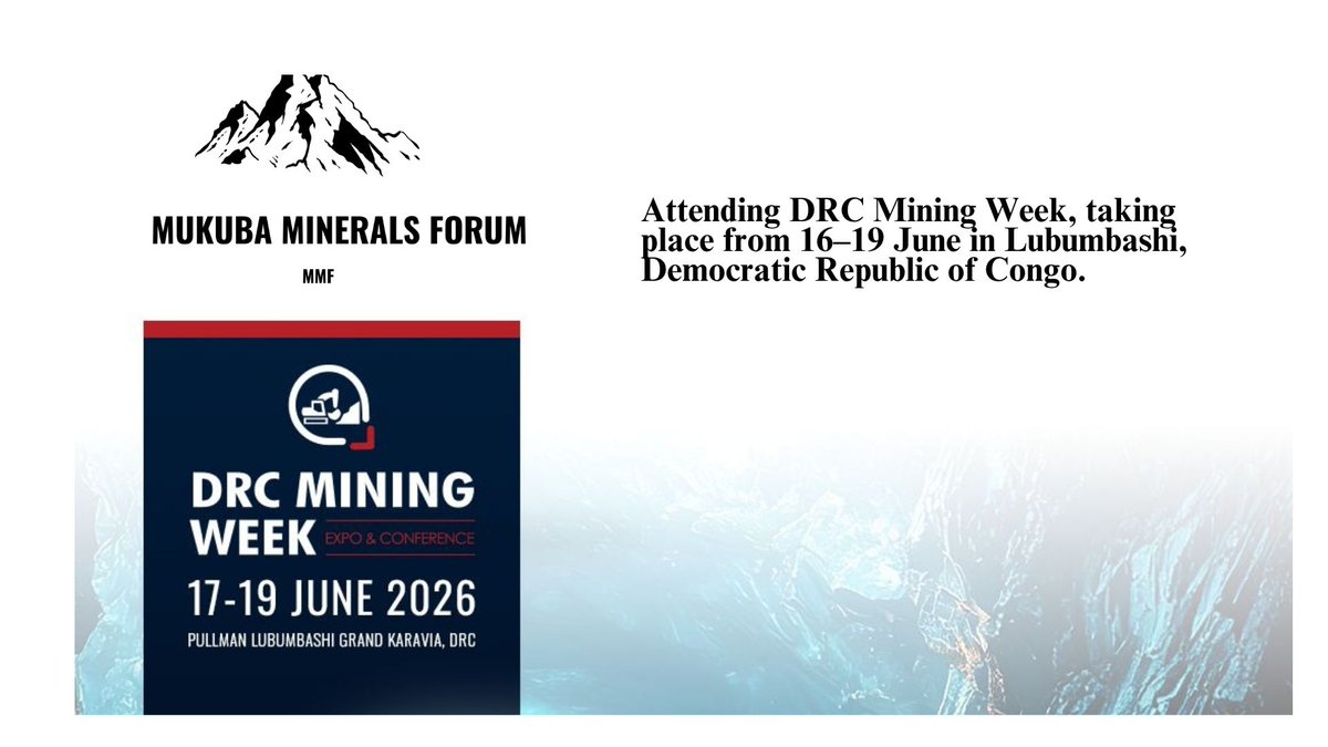 JuniorBadila's tweet photo. I'm attending @drcminingweek 
@mukubaminerals  Forum’s participation in DRC Mining Week in Lubumbashi marks a strategically significant engagement at one of the most influential mining platforms in Central Africa.

Held annually in DRC Mining Week, the forum brings together senior government officials, mining executives, investors, and policy stakeholders to discuss the future of the region’s extractive industries. Within this context, the presence of Mukuba Minerals Forum is particularly relevant, as it positions the organisation within the core ecosystem shaping mineral governance, investment flows, and industrial development in the Democratic Republic of Congo.

The significance of this participation lies primarily in strategic visibility and influence. The Forum’s engagement provides a direct channel to interact with key actors across the mining value chain, including operators, financiers, and regulators. This enables the advancement of discussions around responsible resource development, value addition, and regional integration of critical minerals supply chains.

In addition, Lubumbashi, a major industrial hub in Lubumbashi, offers proximity to operational mining sites and decision-making centres. This geographical positioning enhances the Forum’s ability to translate dialogue into practical partnerships and actionable initiatives.

Beyond networking, the presence of Mukuba Minerals Forum serves a narrative function. It reinforces the organisation’s positioning as a thought contributor in the evolving discourse on Africa’s mineral resources, particularly the shift from raw extraction to structured, value-driven development models. It also supports efforts to align regional stakeholders around shared priorities in sustainability, transparency, and economic transformation.

Overall, the Forum’s participation is not merely representational but strategic, strengthening its role within a rapidly evolving African critical minerals landscape.