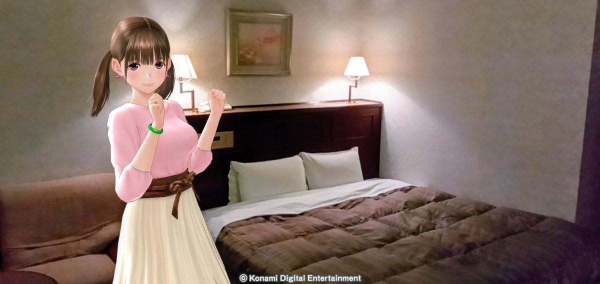 NandaAkira's tweet photo. 本日のホテルにチェックイ〜ン！ キングサイズは広いねぇ〜！ #loveplus https://t.co/6BW7o62Trz