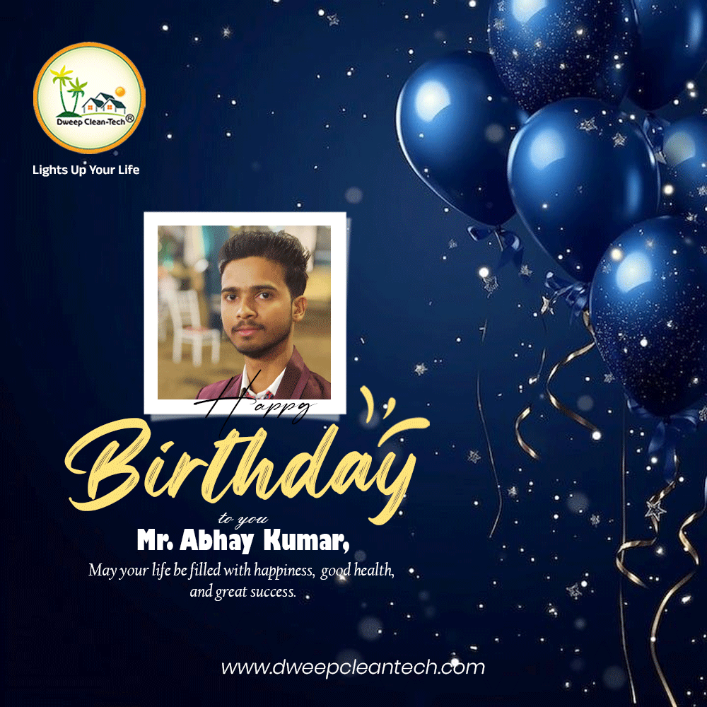 Dweep_CleanTech's tweet photo. 🎉 Wishing a very Happy Birthday to you, Mr. Abhay Kumar! 🎂✨
 #AbhayKumar #TeamDCPL #DCPLSolar #BirthdayWishes #SuccessAndGrowth https://t.co/obMbLc5Ze6