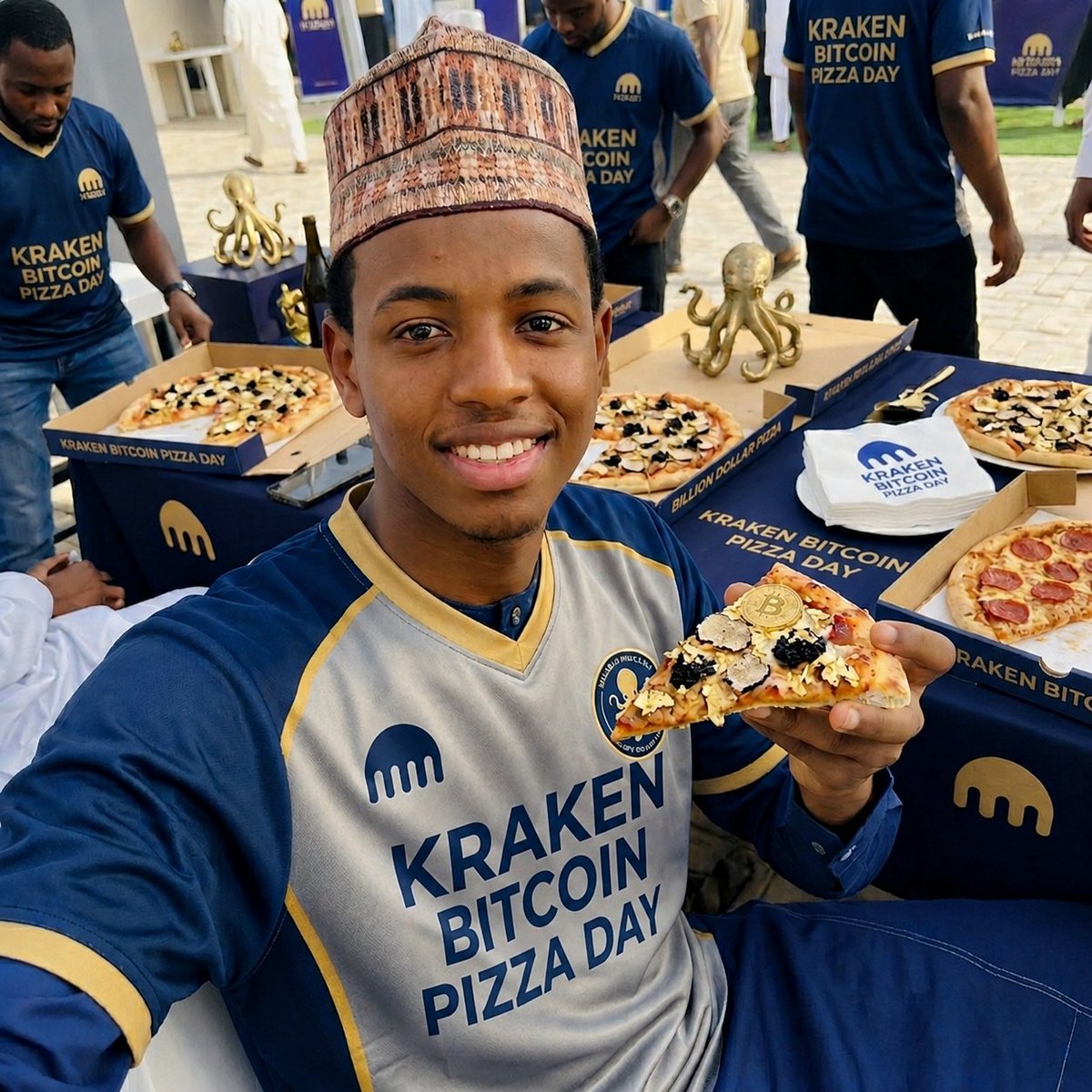 Sadiq_crypto2's tweet photo. @krakenfx This us the Billion Dollar worth of Pizza I've sponsored for the Kraken Bitcoin Pizza Day party which I celebrated with my friends 
https://t.co/nrVzxPkuId

@krakenfx 👇 https://t.co/DQaKBlC8op