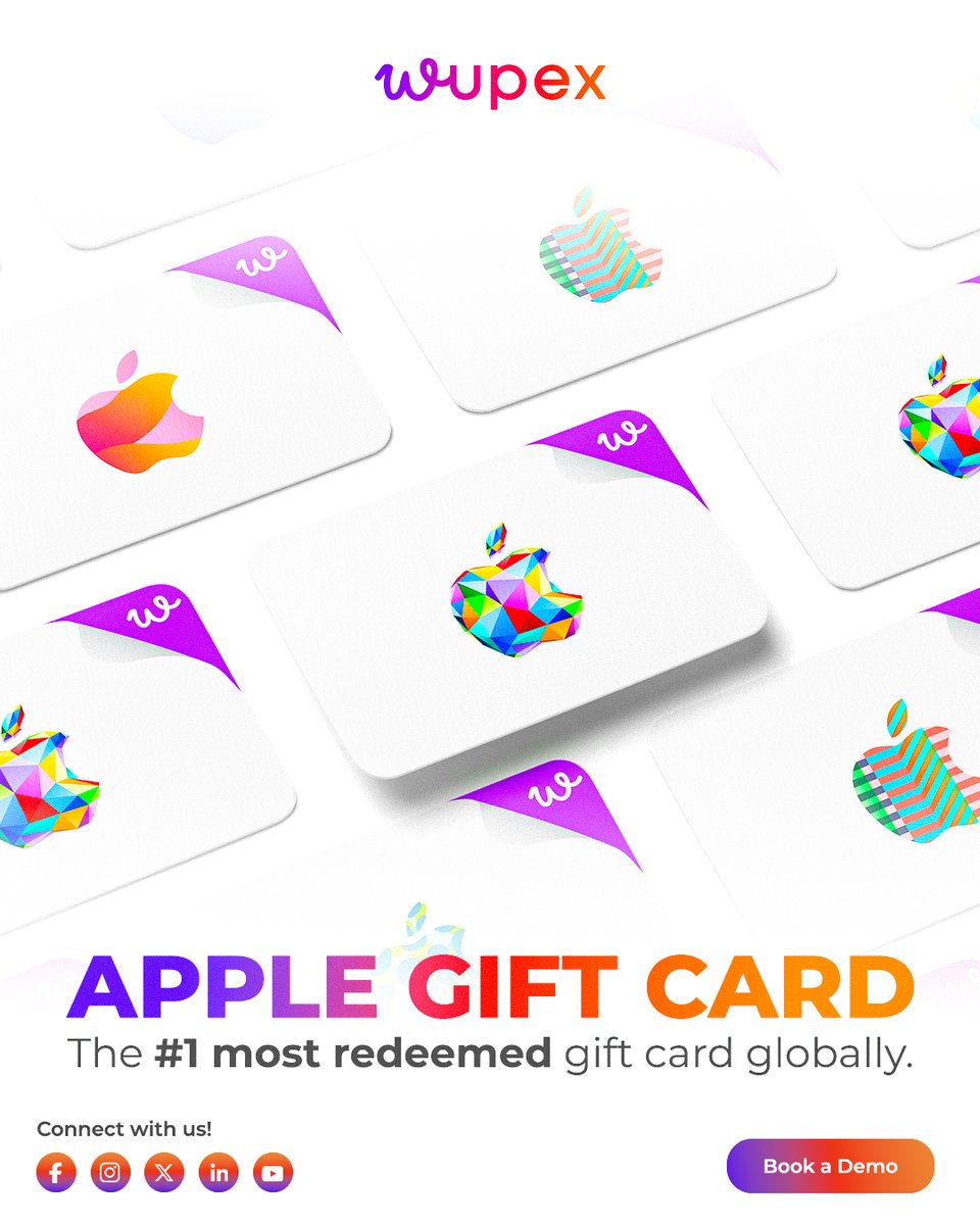 wupexcom's tweet photo. The wrong reward kills a loyalty program.
Apple Gift Cards? Gone in 48 hours.
WUPEX supplies Apple Gift Cards. Unlimited stock. Instant delivery. Every region.

Your competitors are already using it. 

Are you? → https://t.co/mUAGqSJwaP

#WUPEX #Apple #Applegiftcards #AppleClips https://t.co/1JTIr9AzCr