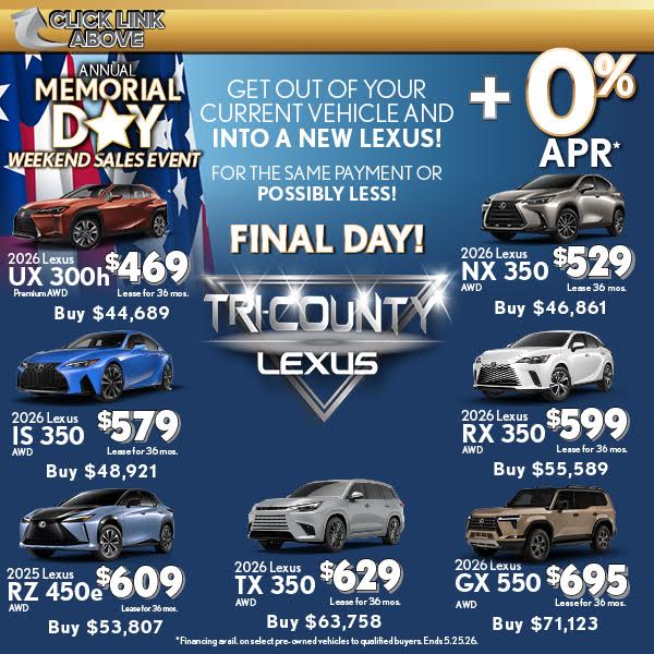 TriCounty_Lexus's tweet photo. 🔗 https://t.co/3iENbSySUS https://t.co/Yg7x5ThDnS