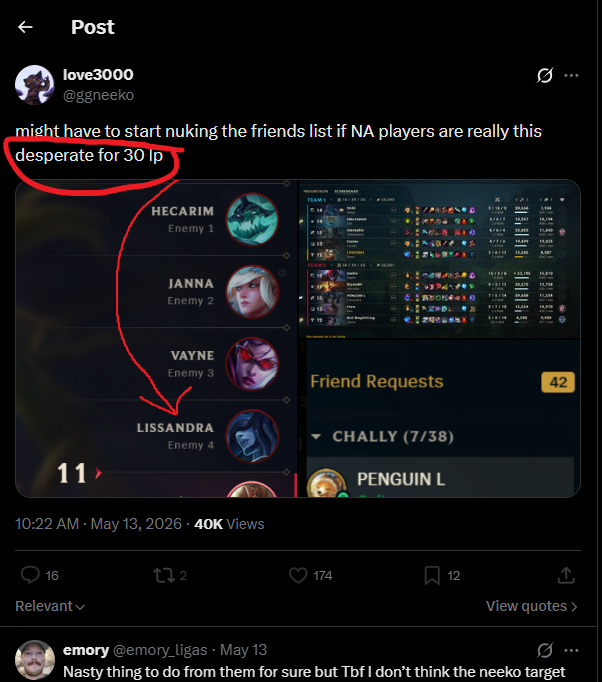 emiliacosplay's tweet photo. "people are so desperate for LP"
-literally a cheater
HAHAHAHA https://t.co/5cSoagtLwW