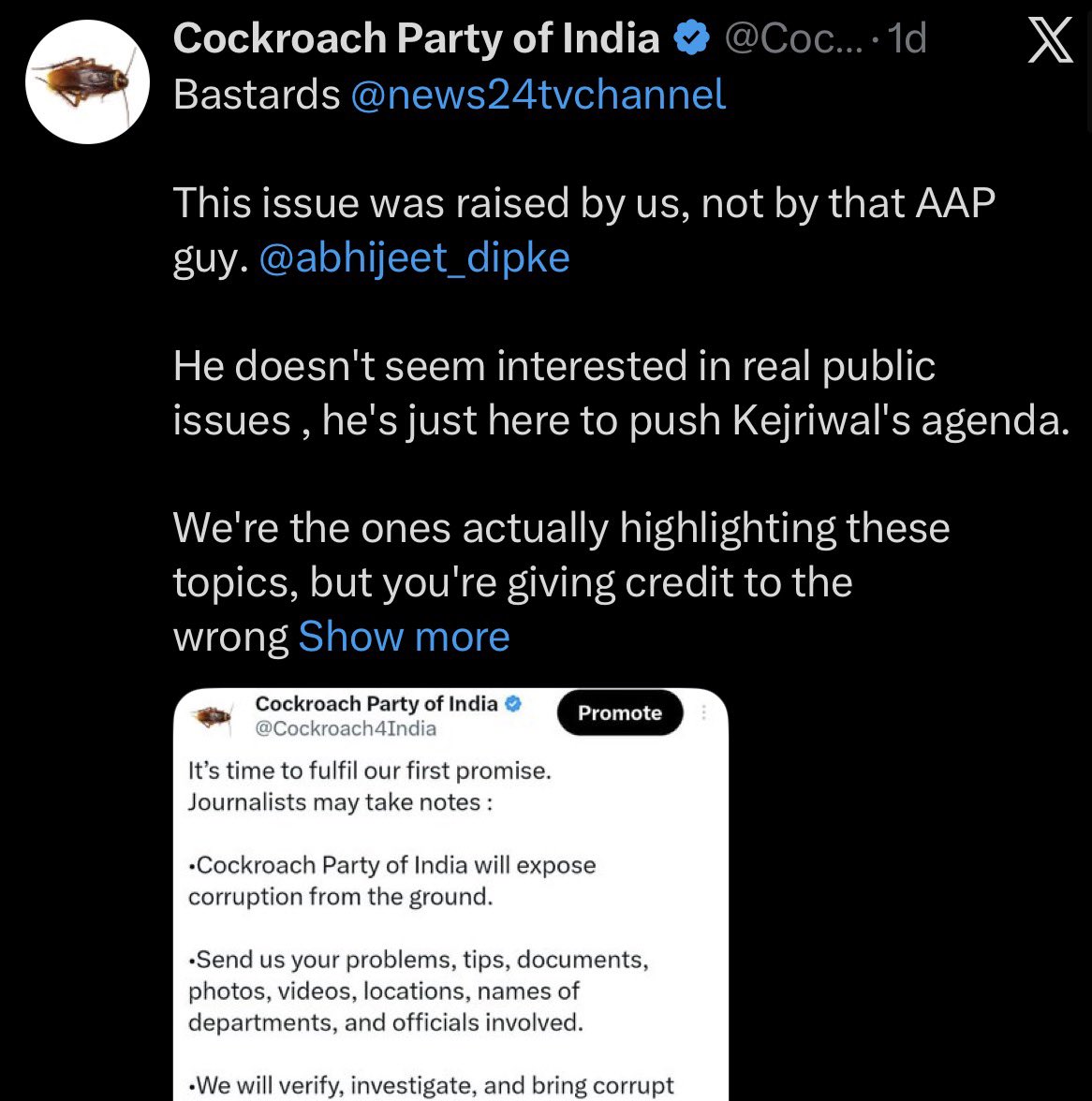 Cockroach is Back tweet media