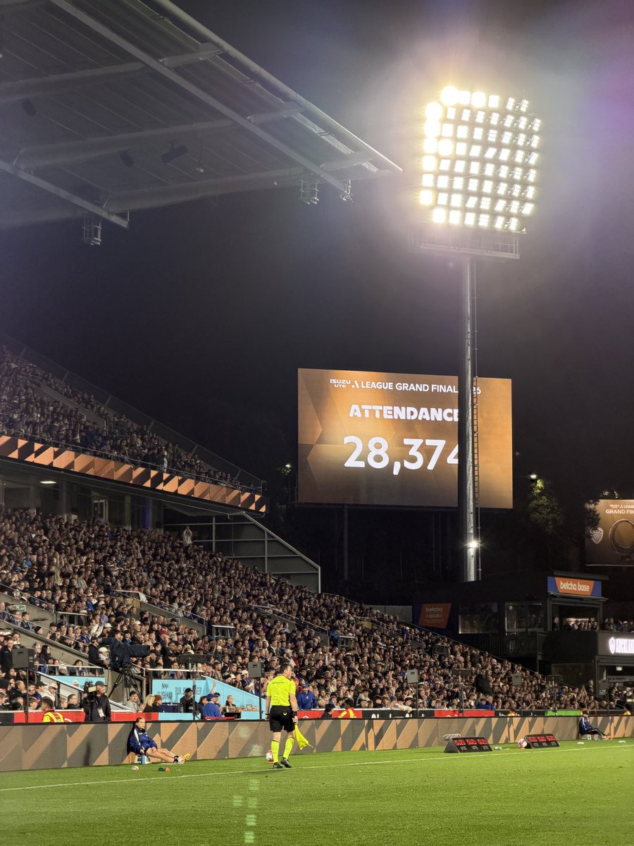OnTheCollective's tweet photo. Bravo, New Zealand. Your first ever @aleaguemen Grand Final is a Mount Smart sellout attracting 28,374 ๐ณ๐ฟ
#AKLvSYD LIVE NOW #OnTheCollective - https://t.co/2g2GusdCQD ๐ก https://t.co/U4ZQJvEaDU
