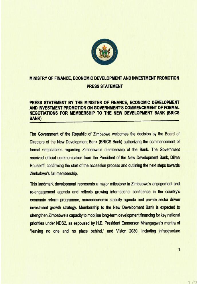 Hon Prof Mthuli Ncube tweet media