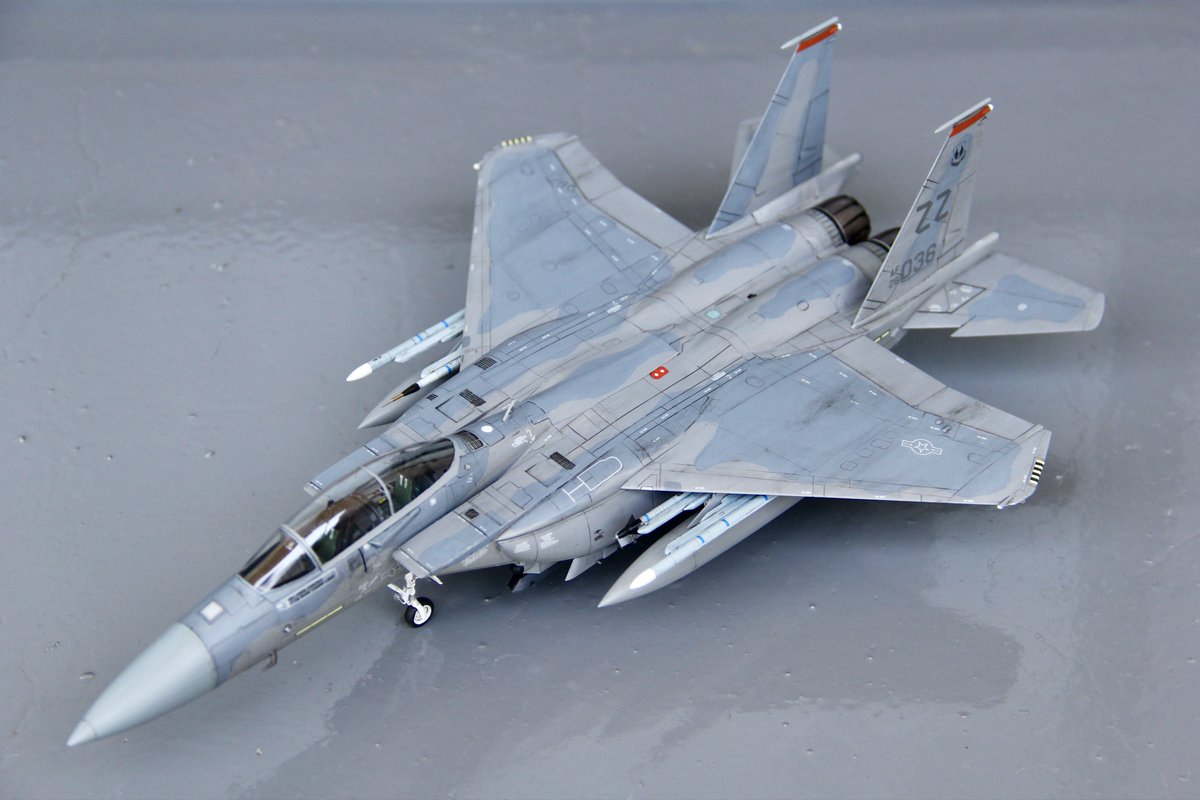 gfinthebase's tweet photo. ハセガワ 1/72 F-15EXベース
嘉手納if2030仕様

完成しました😆
ハセガワのF-15EXに、ファインモールドのF-15C用デカールを組み合わせて作成。2030年ごろから、嘉手納にF-15EXが配備され始めたら...のif妄想仕様です😅 https://t.co/0iAXswlk0T