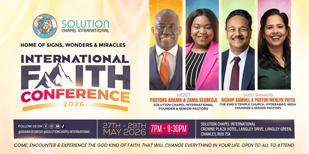 AdamaSegbedji's tweet photo. 11 days until the International Faith Conference 2026 https://t.co/XwafdEVVTP