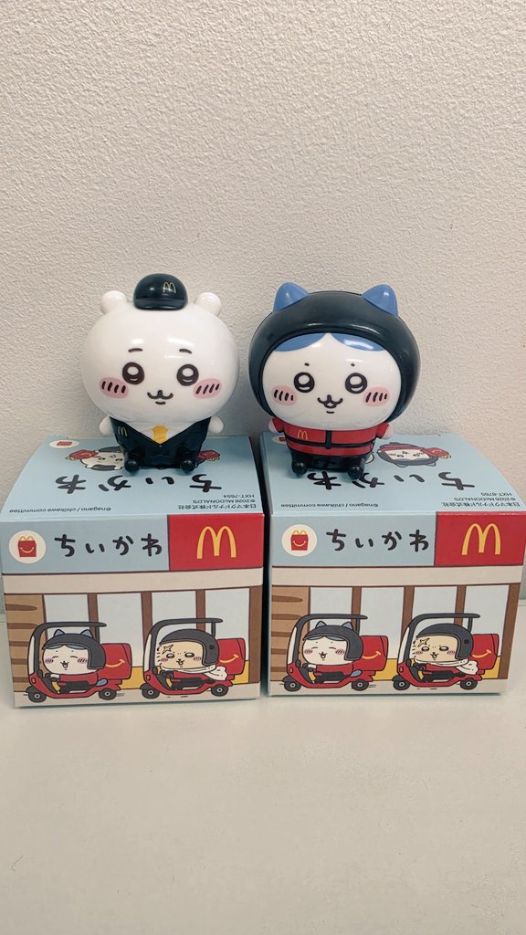 manabiyaPandA's tweet photo. マクドナルドのハッピーセットでちいかわとハチワレが当たりました😃✨
可愛い🎶
今日も忙しいですが頑張れそうです😁

今日もゆるーくやってこう😌
#放課後等デイサービス　#豊中市　#西淀川区　#マクドナルドハッピーセット　#ハッピーセットちいかわ https://t.co/patveyVvtX