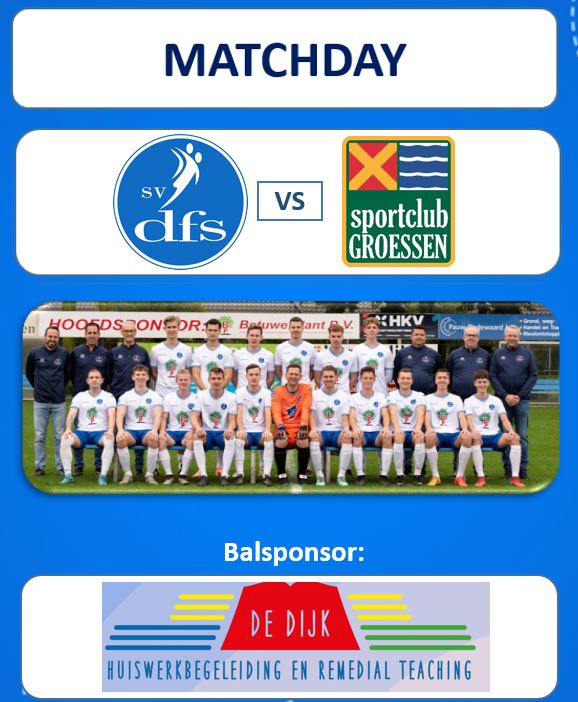 dfsopheusden's tweet photo. ⚽️ @dfsopheusden 🆚️ @scgroessen
🗓 zaterdag 16 mei 2026
🕝14:30u
🏟 Sportpark 't Heerenland te Opheusden 
🗨 #comp  #dfsgroe

Pupil van de week: 
Siem Schuijl
https://t.co/r73e0hQJnY…

Balsponsor:
Huiswerkbegeleiding en remedial De Dijk https://t.co/k0MO3c32wP