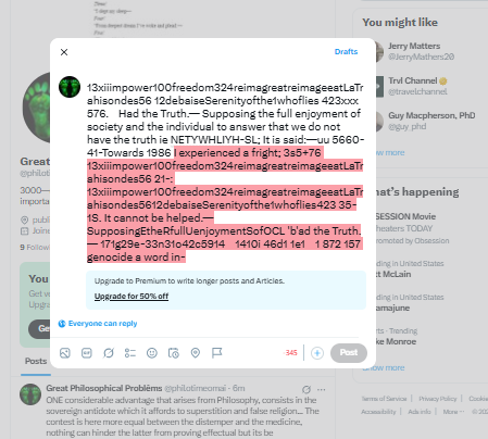 philotimeomai's tweet photo. 364
The Anchorite Speaks—The art of associating with men rests essentially on one's skilfulness (which presupposes long exercise) 

1s-hunger when one needs it! Alas! how difficult are our fellow-men to digest! 

but not yet scientifically formulated. Its proper name is—patience— https://t.co/auI5c7s0fk