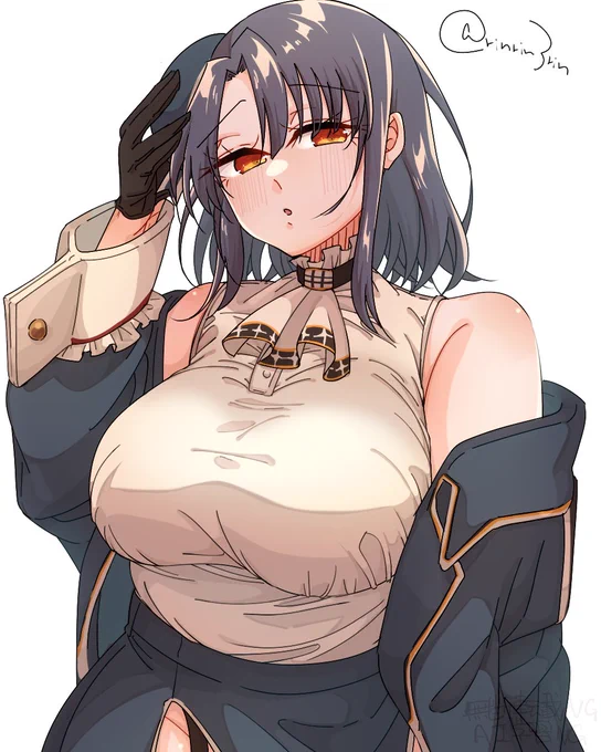 艦これらくがき。油断しまくりクールビズ高雄さん