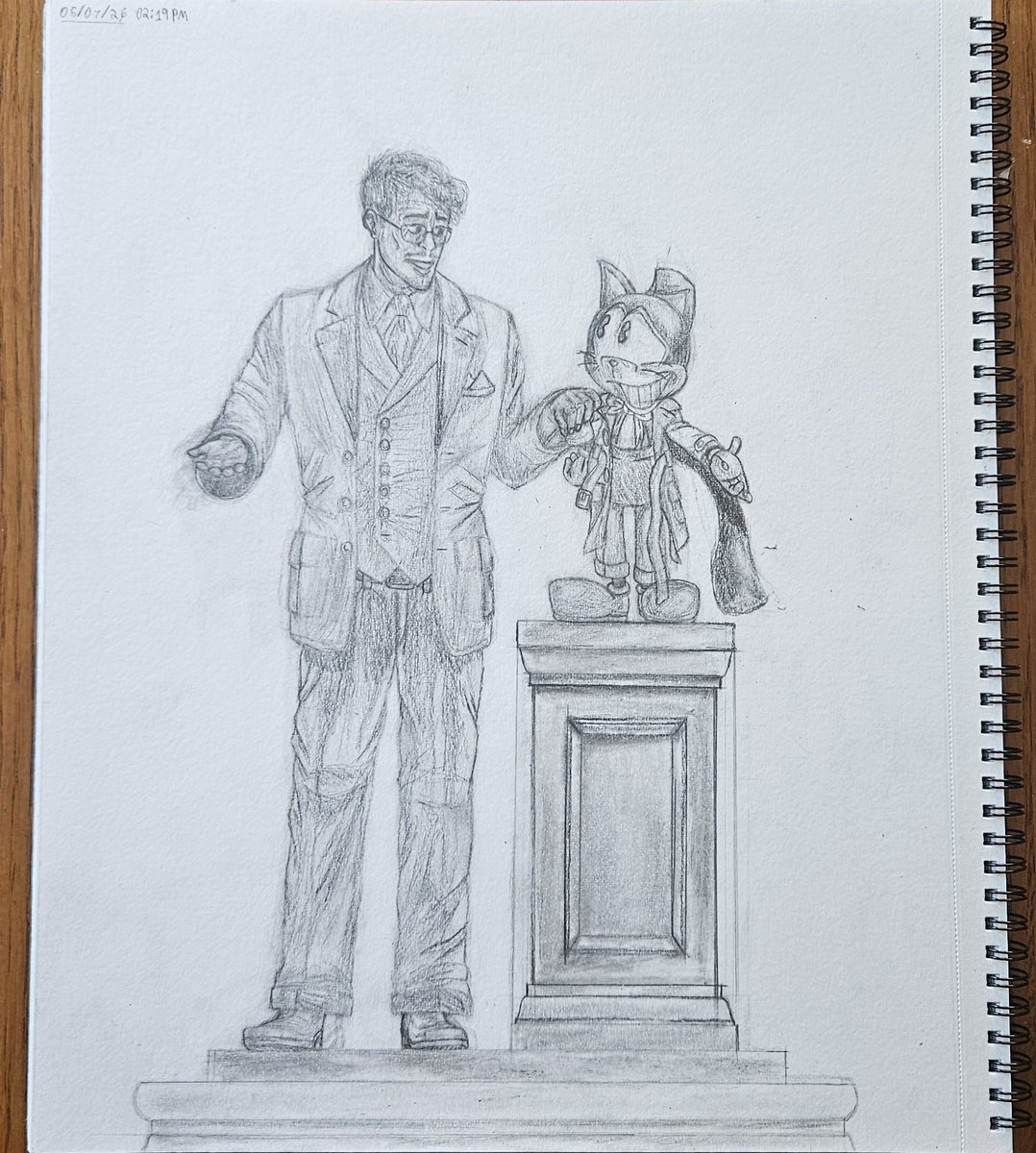 MrColaStudios's tweet photo. Finally finished this artwork project earlier this evening of both me and my character, Whiskey. (Yes, it is supposed to look like the "Partners" Statue from Disney World, and more descriptions are listed in the alt text of the images from my Instagram.) https://t.co/Ebc6ti9SrC
