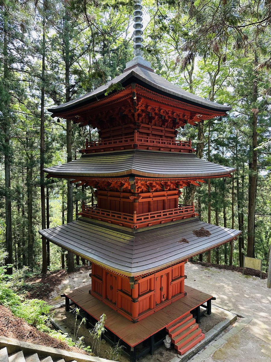 県指定 隠津島神社 三重塔(福島県二本松市) 福島県最古の三重塔