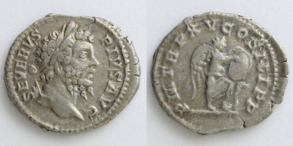 4701.　極美品　古代ローマ帝国　デナリウス　銀貨 ローマ帝国 207年 デナリウス銀貨 セプティミウス・セウェルス帝