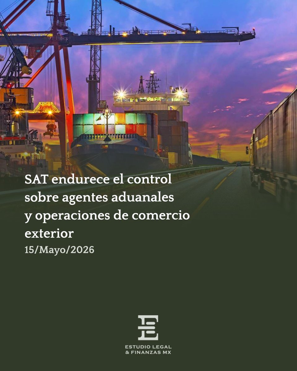 EstudioLF_MX's tweet photo. El SAT publicó la Primera Resolución de Modificaciones a las Reglas Generales de Comercio Exterior (RGCE) para 2026, reforzando obligaciones para agentes aduanales y usuarios.

Lea aquí la información completa:  https://t.co/ovPn2FyEOp

#EstudioLegalYFinanzasMX https://t.co/WH5ai8Smwz