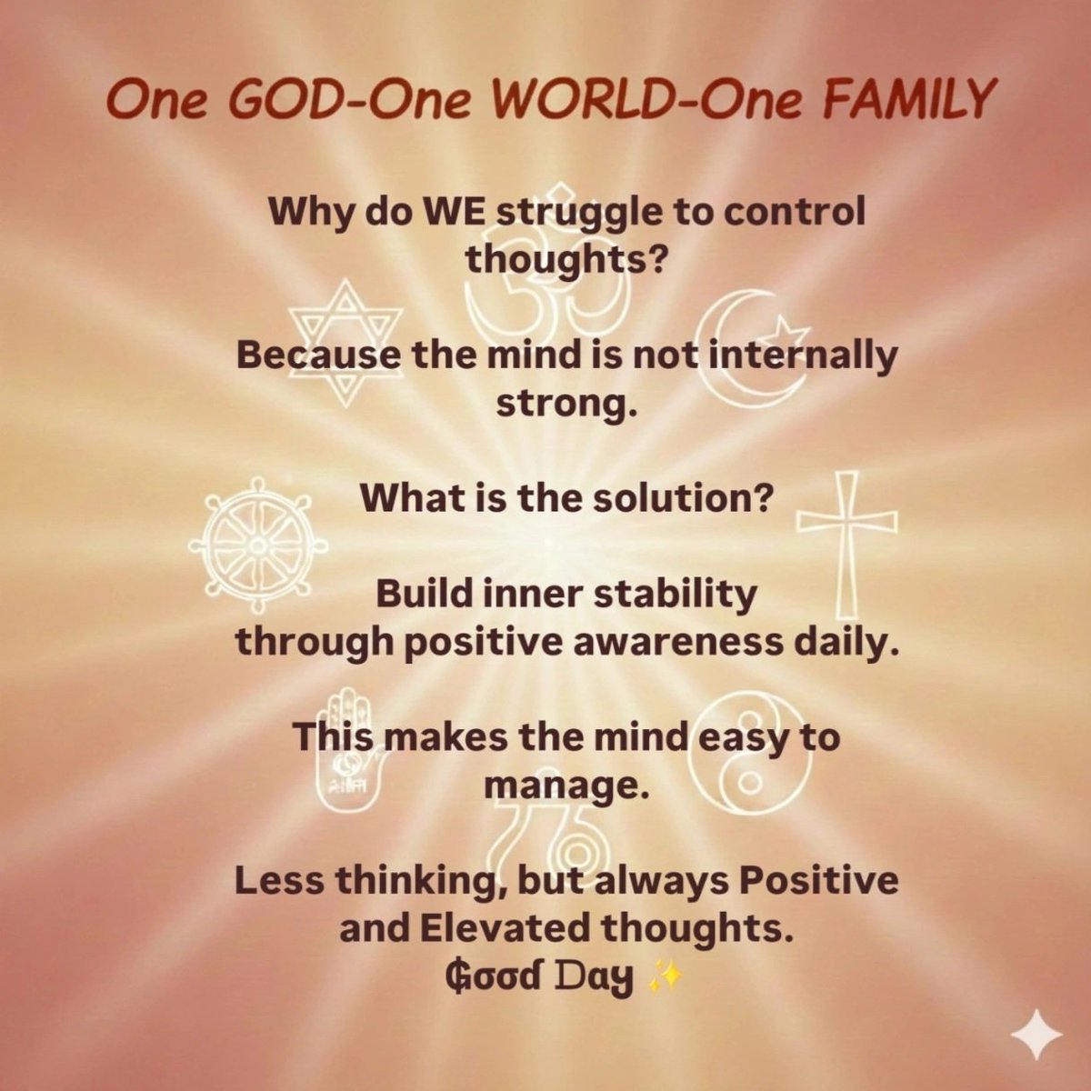 dilippoddar's tweet photo. #onegod #positivethinking #spritualıty #brahmakumaris #elevatedthinking #God #oneworld #onefamily #positivemessages https://t.co/cQLTWgnfzr