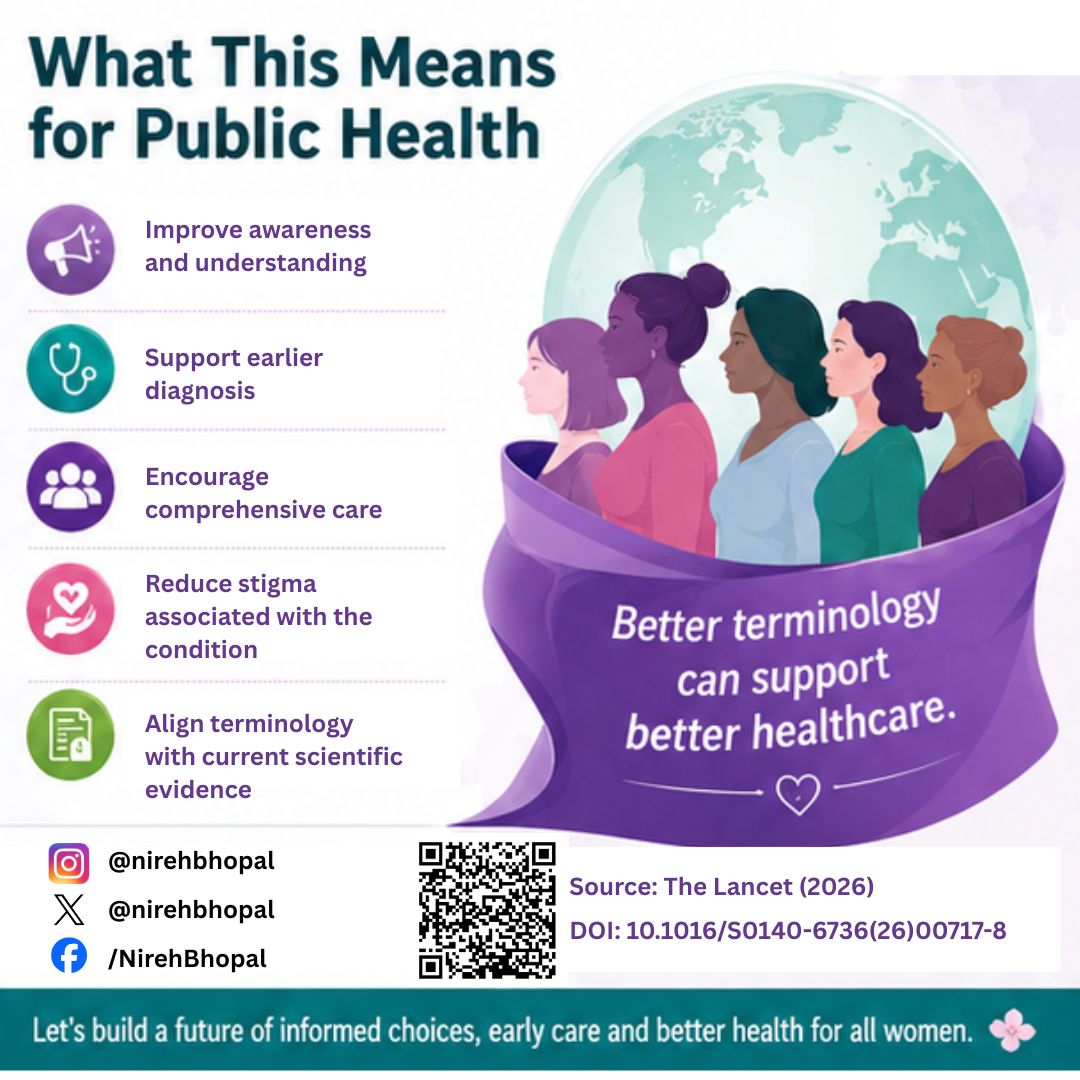 nirehbhopal's tweet photo. PCOS is now termed PMOS — Polyendocrine Metabolic Ovarian Syndrome.

Resource :
DOI: 10.1016/S0140-6736(26)00717-8

#PMOS #PCOS #WomensHealth #EndocrineHealth #PublicHealth #ICMR #NIREH https://t.co/z4zArQXWHF