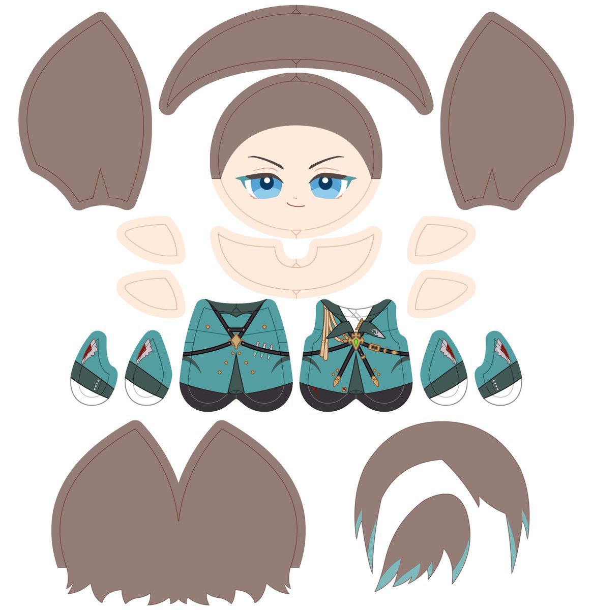 CHICK_FFXIV's tweet photo. ギドサンのぬい型紙も描き終わりました✨
1枚にまとめた形ですが、前回と同じく300dpiで、レイアウトも自由に調整できます。
今回はいくつか変更を加え、新しい試みもしてみました。
無事に完成できたら嬉しいです…！
#ギドゥロ #サンソン https://t.co/IcZUAW0sj3
