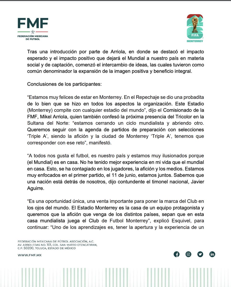 Federación Mexicana de Futbol tweet media