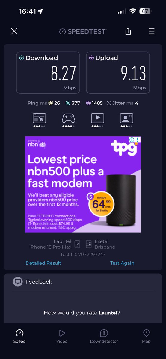 markgiuliani's tweet photo. @launtel NBN500?? Sunshine Coast. https://t.co/3qX41aewSv