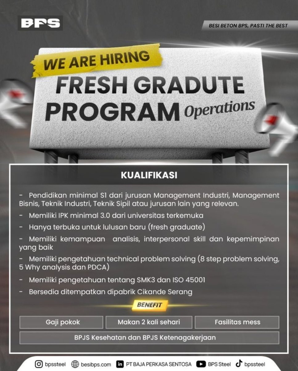 #LokerPam - PT Baja Perkasa Sentosa - Fresh Graduate Program ...