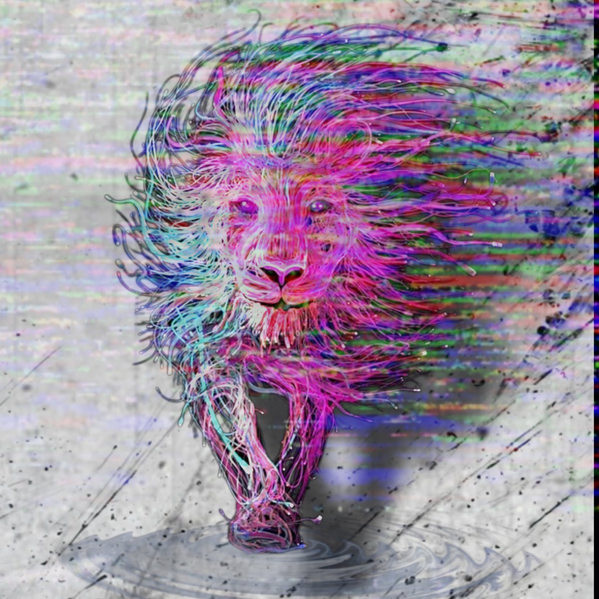 ライオンのデジタルアート値下げok この世界を、私の色で染め上げる。 ​#アート #デジタルアート