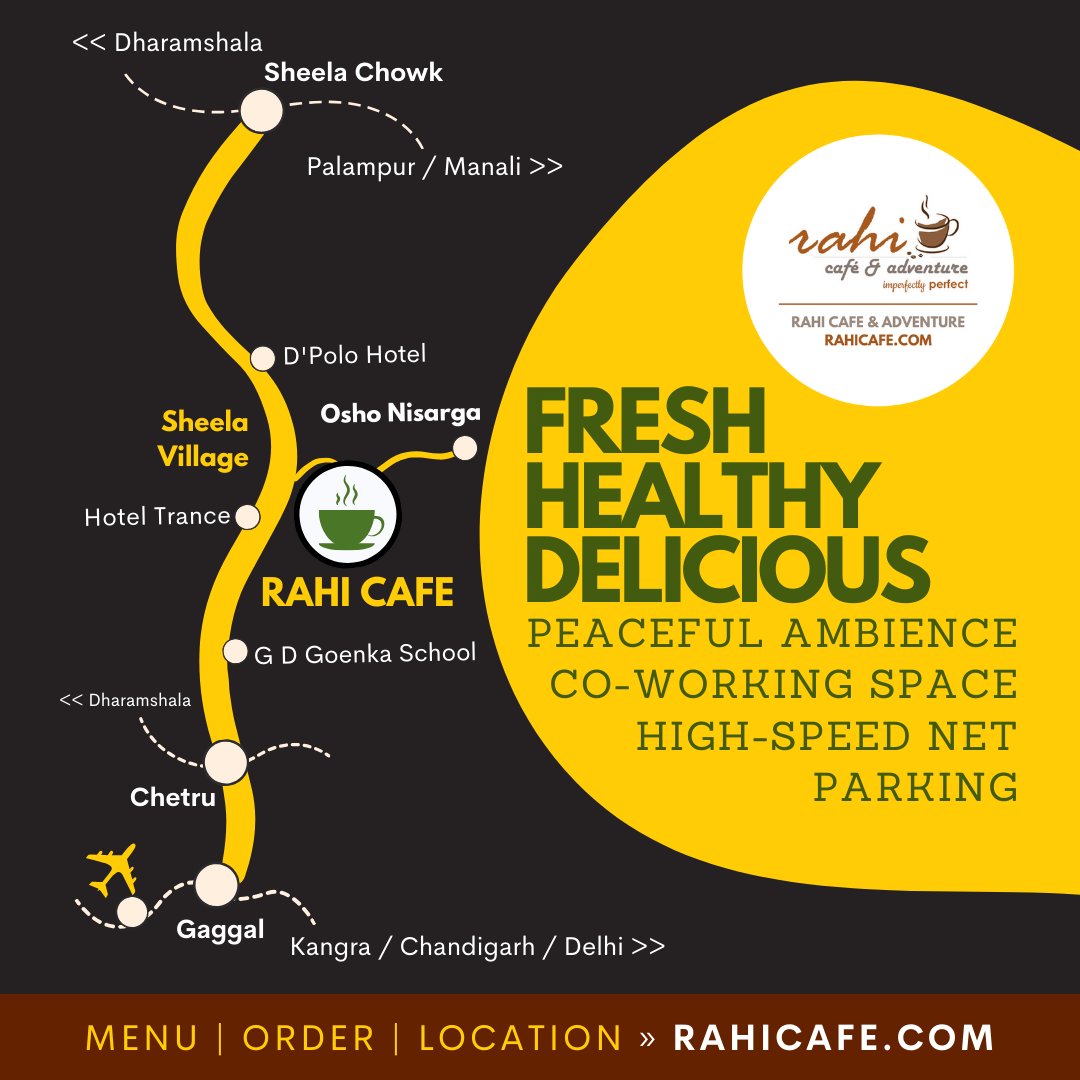RahiCafe2020's tweet photo. A Cafe for Family and Friends

Check Our Menu - https://t.co/wS2bgogxF8

📌 Village Sheela, Near Osho Nisarga, Dharamshala, HP

#rahicafeandadventure #rahicafe #dharamshala #fresh #healthy #delicious https://t.co/9zdILv3fFR