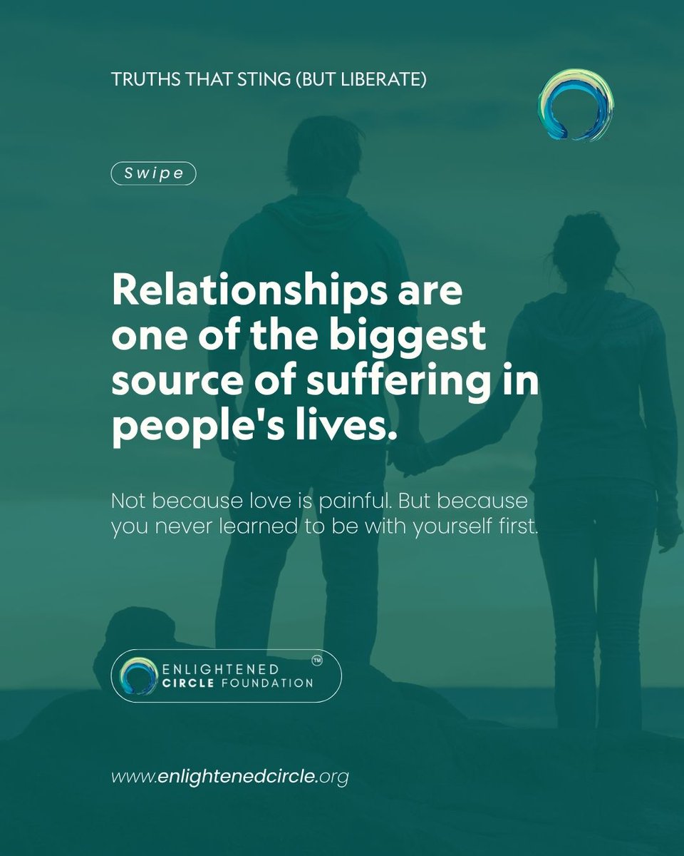 enlightencircle's tweet photo. Dhyaan is not escaping relationships —
it is learning to stop depending on them for your sense of completeness. 🌿
This is a beautiful reminder that true peace comes from within, not from others.
Thread 🧵 (1/2)
#Dhyaan #Meditation #Mindfulness #InnerPeace #SpiritualAwakening https://t.co/vaW8fIb4Ao