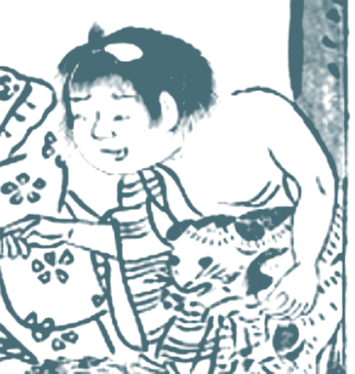 石燕ジジイの描いてる一休にいたずらしてるこの中剃のクソガキと犬ころが良すぎる 