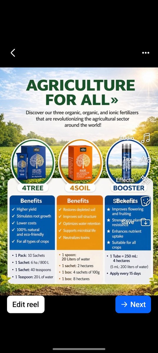 mpapale_kenneth's tweet photo. 🤠* *Stop Wasting Money on Too Much Fertilizer!* 
✔4TREE's Ion Formula ensures your plants absorb nutrients faster and better, meaning you use LESS chemical fertilizer. Save 50% on input costs. Is 4TREE the answer to your farm budget?
👉YES or NO in comments!   
 #4TREE https://t.co/carcyrAL71