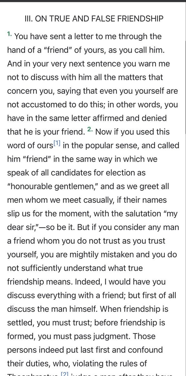 Comrade_Otoa's tweet photo. Be weary of who you call your friends. In one of Seneca’s letters to his good friend Lucilius, he writes about friendship and why it’s important to keep a quality circle of friends. 
Many of the so called friends we have are what they call, fair weather friends. They are only around in the good times. 
I implore many of you to study history, There is a lot to learn. One notable example is that of Julius Ceaser whose fate was an act by ‘friends’. 

Enjoy this excerpt from the book Letters from a Stoic by Seneca.