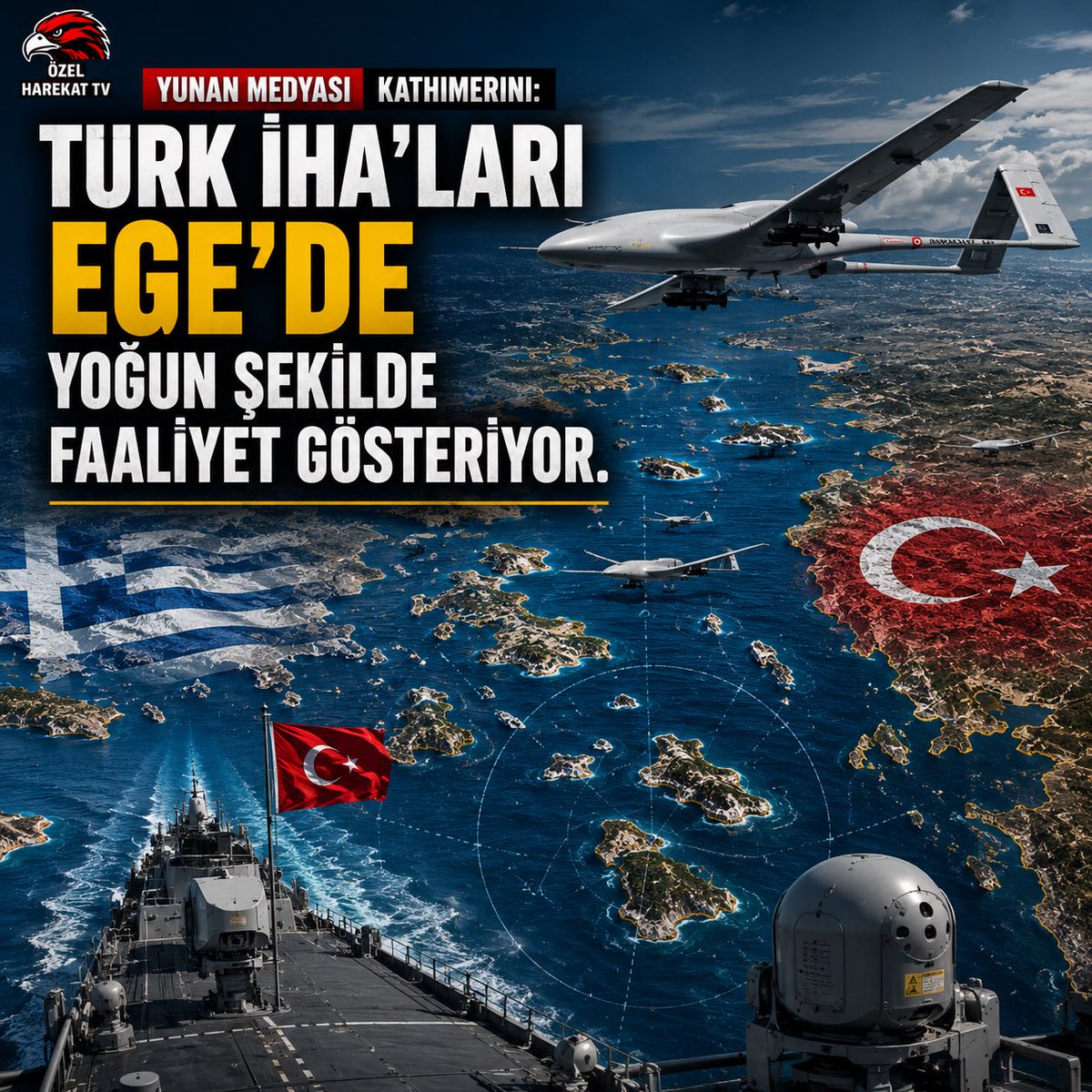 OzelHarekattv's tweet photo. Yunan medyası Kathimerini:

“Türk İHA’ları Ege’de yoğun şekilde faaliyet gösteriyor.”

#TürkİHAları #Ege #MaviVatan #TurkishDrones #AegeanSea https://t.co/JTLEtn188b