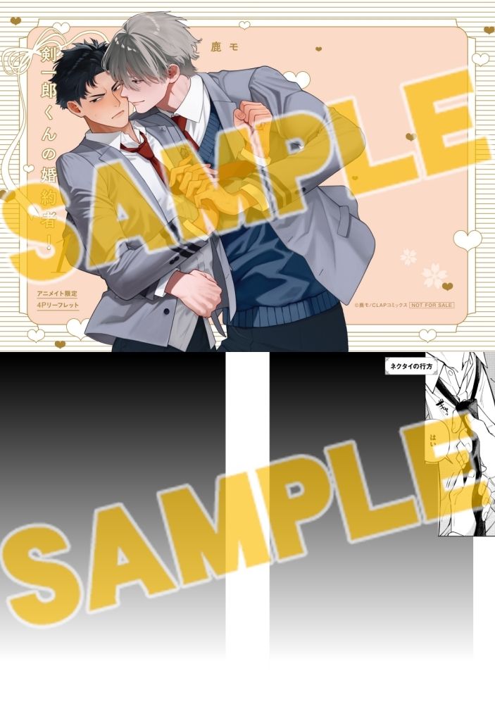 BL 特典　アニメイト他　リーフレット/小冊子 書籍】「剣一郎くんの婚約者!(1) 小冊子付特装版 アニメイトセット