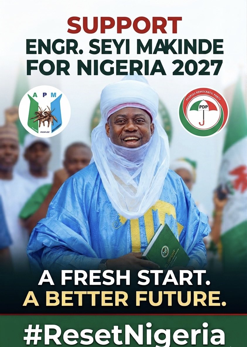 GrandAllianceNg's tweet photo. The Dawn of a New Era: Engr. Seyi Makinde @seyimakinde is the Catalyst for a #ResetNigeria in 2027.
It’s time for #AFreshStart. https://t.co/hsIXicLjVa