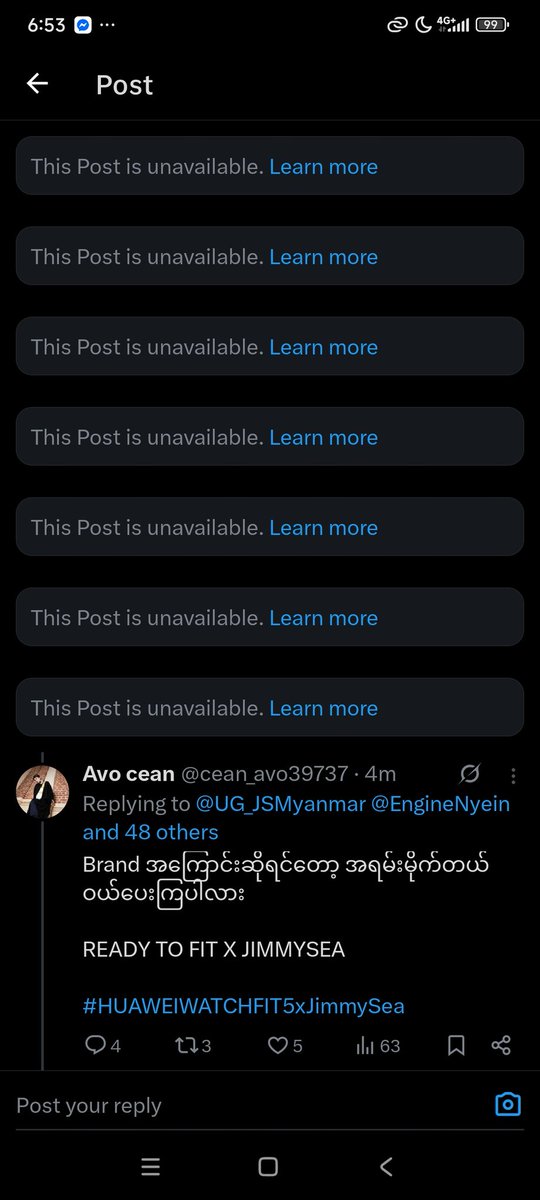 EngineNyein's tweet photo. @cean_avo39737 @UG_JSMyanmar @ThoneThone9195 @BbA077659727319 @KAYZIN1357 @PhyoPhye164208 @hnin_wai22937 @thet_moe75950 @MyaThin23725 @Thwal2001 @noe_myat78099 @ShoonShoon75421 @tdar31232 @ChueChue7721 @chue2004 @Ven_in_whiplash @mlopr0mrc @KhinKyu06 @ChitSuPoPo32422 @BabyTawinan1998 @htwe95467 @MayLili244910 @melody_baibao @WintyiM94598 @yaeyaeyjp_ @xiaoh5309 @Gue_Twn @RunThaton40886 @SeaTawinanMM @TantarSwa52774 @BeenMone69775 @chuesan01 @HninWati092008 @HThaw90340 @MieMie12122021 @ThoonlinKyalsin @LwinThit19808 @AyeThidar162114 @PhayThazin98761 @Theingi_Htun99 @khin_nanda77421 @ThuzarPhyo70333 @BonBon150703 @khatteroo114 @Fan1744121 @AChan18087 @chuesan24 @kmnn_cs @NoavBby @Desire2B_Free ဘယ်သူ့အကောင့်ဘာဖြစ်နေတ��လဲ ကိုာ့်အကောင့်ကိုယ်စစ်ကြည့်ကြပါအုူံ

READY TO FIT X JIMMYSEA

#HUAWEIWATCHFIT5xJimmySea https://t.co/j7QUdLpL9H