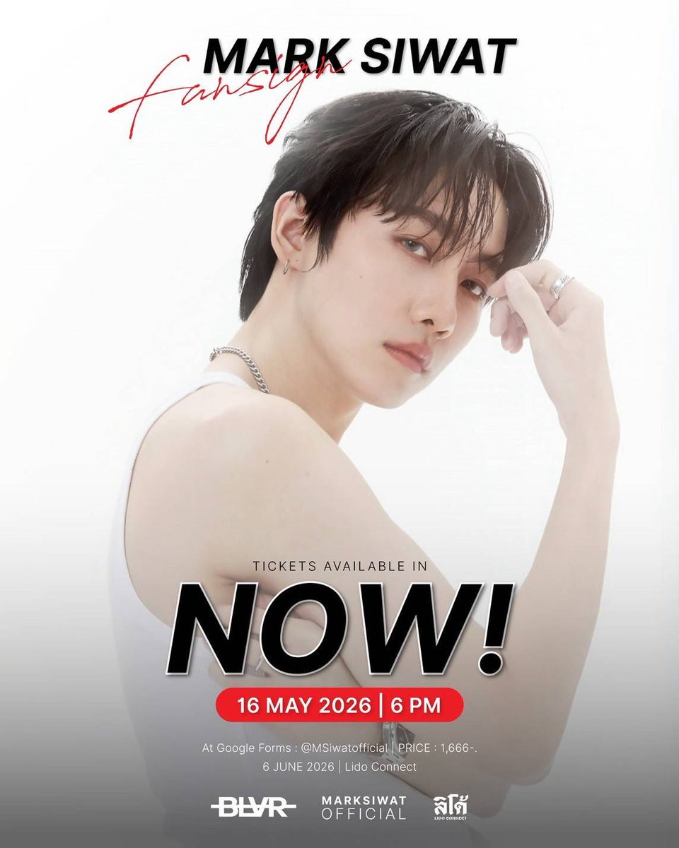 MSiwatofficial's tweet photo. Tickets are now on sale.🎫

6/6/2026 
#MarkSiwatFansign ✍️

หัวใจศิวัช🖤
#MSIWAT
#MarkSiwat 

https://t.co/EZk60O6cWL https://t.co/7xbCYSeXrL