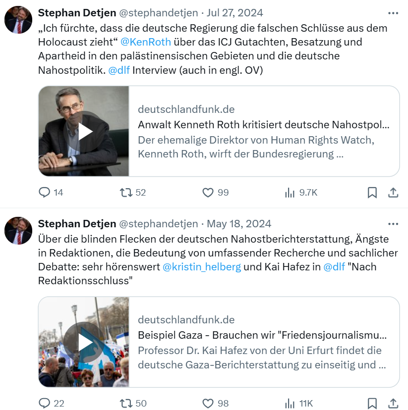 MollersPaul's tweet photo. @a_weltenbummler @MoritzPieczFrei Kitzler aktuell wieder im Deutschlandfunk mit Fake news. Jörg Gehrke schrieb eine weitere Beschwerde, s. s. Account.
Stephan Detjen verbreitet auch das "German Guilt"/"Schuldkult"-Narrativ.
Marion Detjen @ Bard-College, dort gibt man Israel-Hassern akademische Weihen. "Refugees" https://t.co/qIE0RgLVFw