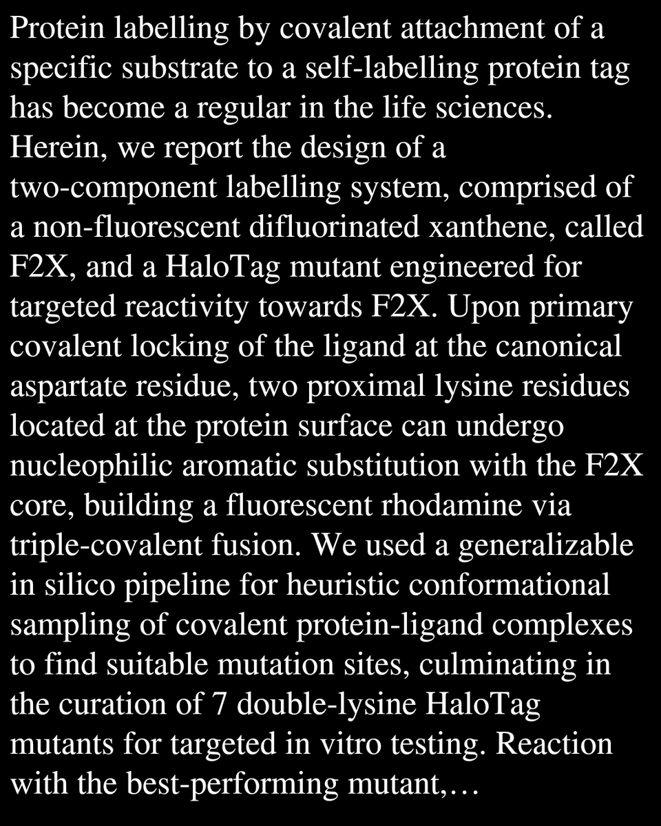 WCBO's tweet photo. HaloTag Ligand and HaloTag Protein engineering for a binary fluorescent turn-on probe

Gatin-Fraudet, B., Pabst, U., Olesen, C. H., Baciu, B. C., Birke, R., Milles, S., Broichhagen, J.
https://t.co/kTTc5gtMjc https://t.co/06GFcSb9AX