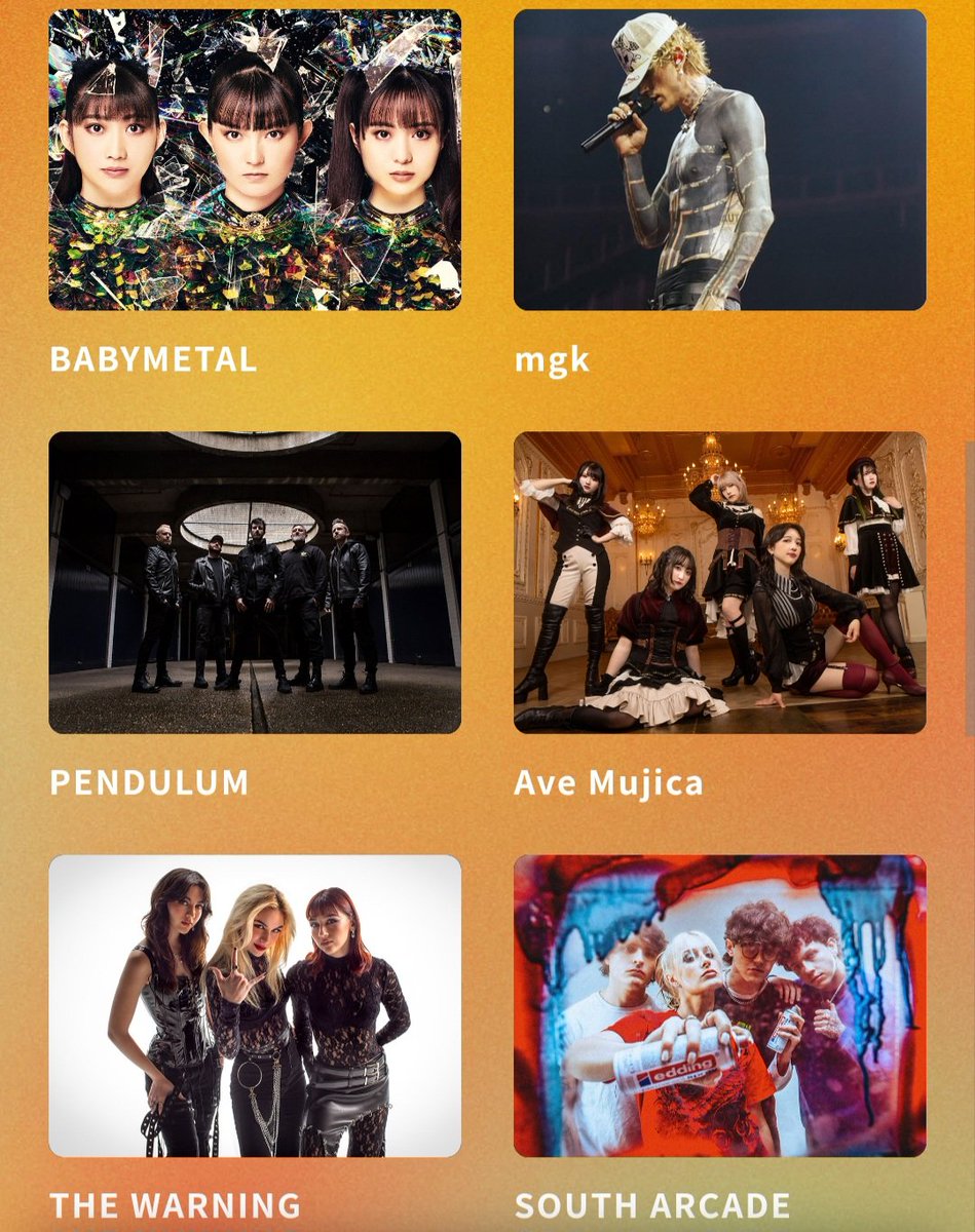 wellnowhuman's tweet photo. AveMujicaとWARNINGは元々好きだし、SOUTH ARCADEは知らなかったけど曲カッコいいね
何よりmgk！ 2019サマソニでベビメタ・BMTHの前に見た彼、めっっっちゃカッコよかったの脳裏に焼きついてる
ベビメタキュレーションのイメージはまだ湧かないけど良いメンバー集まったね
#サマソニ
#BABYMETAL https://t.co/aY3knYOXwn