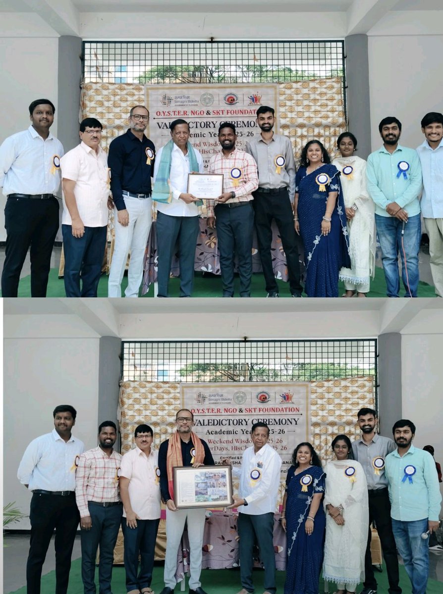 OYSTER44209's tweet photo. Celebrating excellence at OYSTER.

   ~We proudly recognize our Best Volunteers for their contribution and commitment
Heart felt thanks to Dr. Sandeep Kumar Tula for your presence and sponsorship, Special thanks to Mr.Maruthi Prasad K for your constant encouragement and guidance. https://t.co/qOjzu7Ruxb