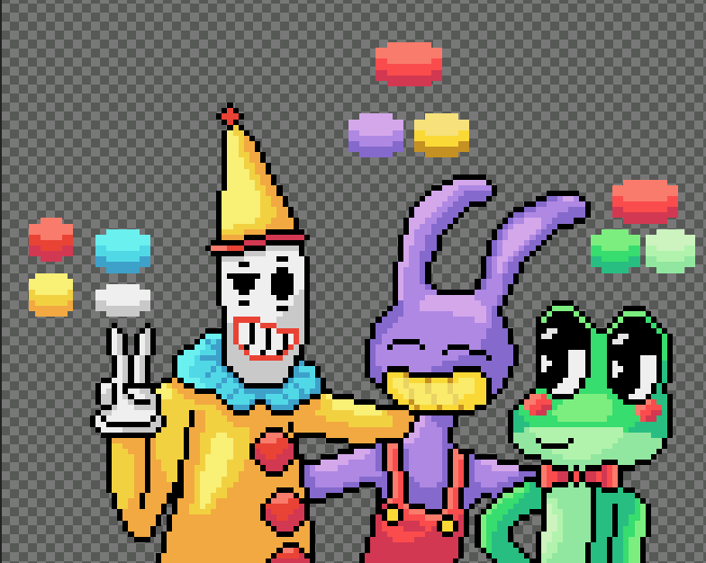 Jonrrix's tweet photo. Definitivamente el sombreado cambia mucho XD, primera etapa terminada,  hare una animacion y esto es solo un pequeño vistazo >:)
#tadc #pixelart #WIP #Jax https://t.co/PNZBHodXTp