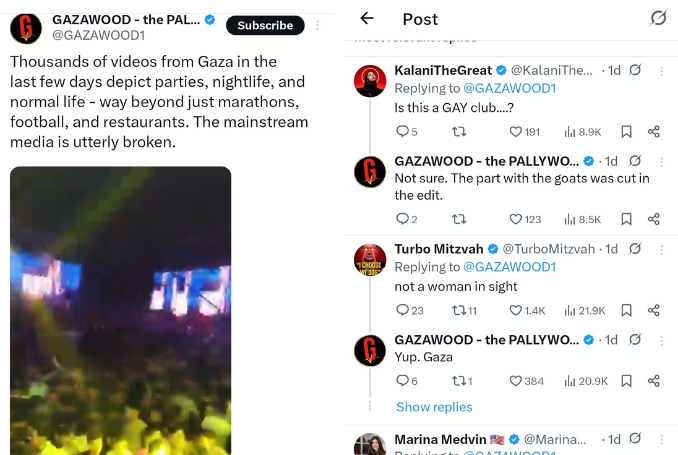 PalestineChron's tweet photo. A ziofascist hasbara account #Gazawood recently circulated videos from a wedding celebration in al-Mawasi, Khan Yunis, falsely presenting them as evidence of “nightlife in Gaza” to mock reports of mass starvation, displacement, bombardment, and exterminatory genocidal violence that claimed over 73,000 Palestinian lives in Gaza, including 20,000 children.

Read the latest commentary buy Jamil Khader. 

https://t.co/g8BYNZ2xdj