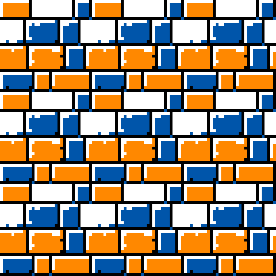 doimoandrea's tweet photo. Tileable bricks in different palettes and settings: Amiga WB 1.3, C64 scart, NES, Lego. https://t.co/A47g6P0cGg