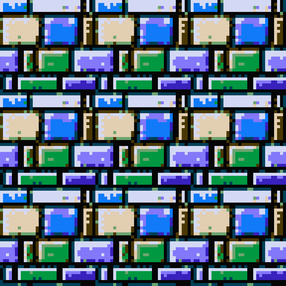doimoandrea's tweet photo. Tileable bricks in different palettes and settings: Amiga WB 1.3, C64 scart, NES, Lego. https://t.co/A47g6P0cGg