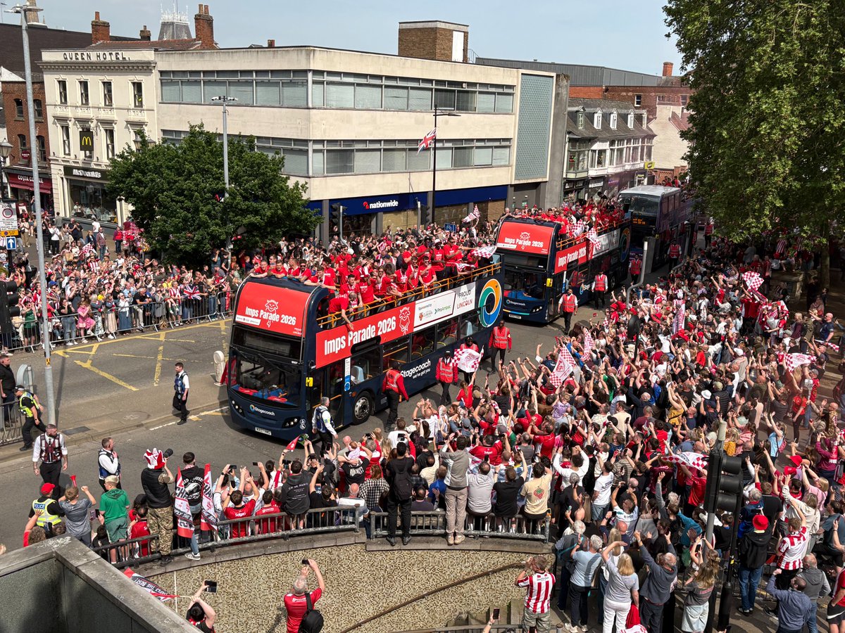 VitalLincoln's tweet photo. Thank you to some of the Vital Lincoln City members for sending us photos of #ImpsParade.
#LincolnCity #Championship #WeAreImps #LeagueOne https://t.co/ojP4Jwof8d