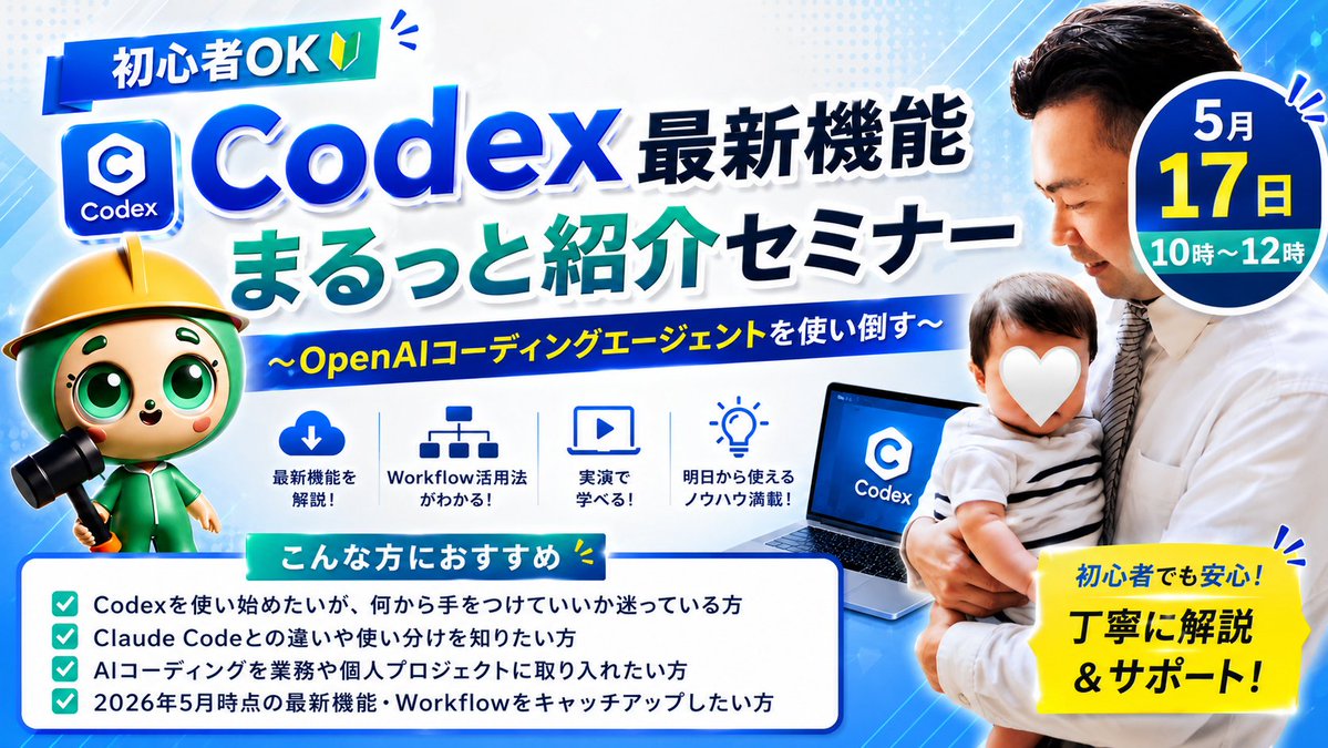 明日！10時から あきらパパさんがcodexを丁寧に教えてくれます！ 激