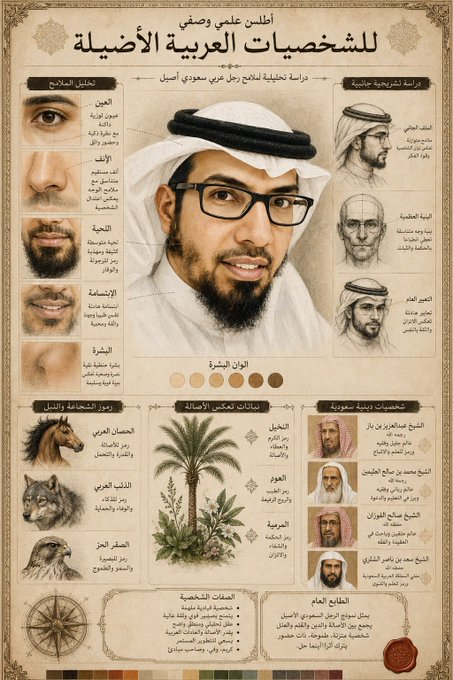 AltuntasSamet's tweet photo. 🟤 رجل عربي سعودي أصيل يجمع بين الأصالة والدين والعلم والعقل شخصية متزنة طموحة ذات حضور قوي 

احصل على تحليل شخصيتك باستخدام ChatGPT ارسل صورتك وارسل البرومبت تحت الصورة 👇 https://t.co/wxdCVxu1kA
