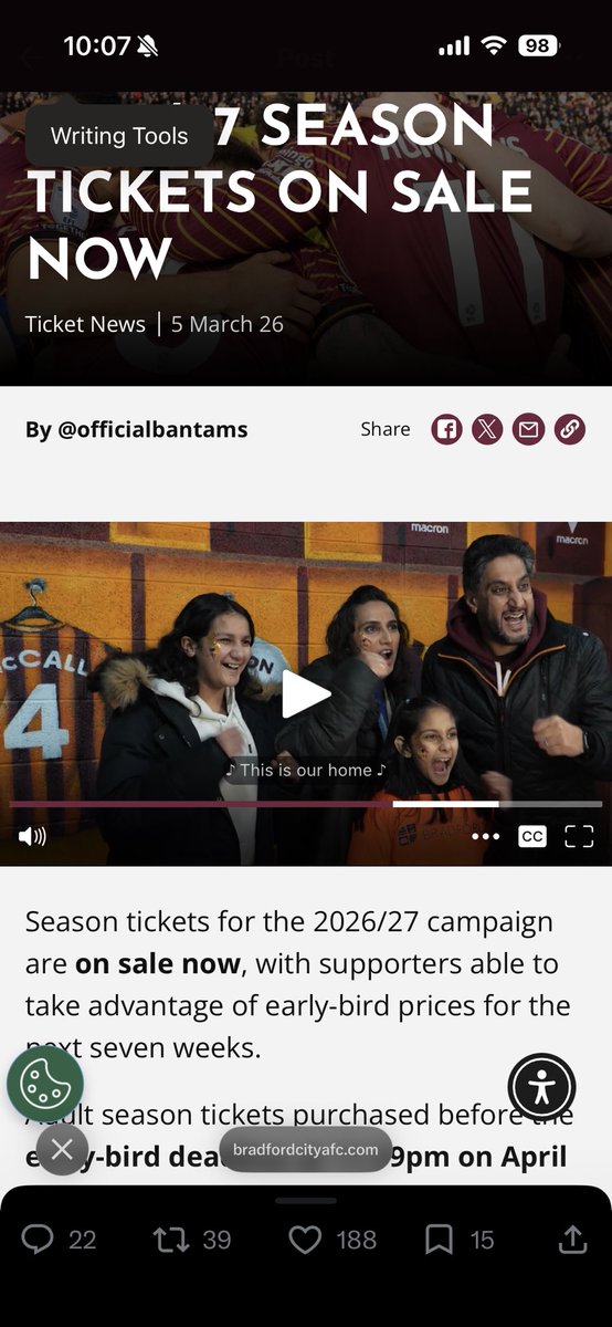 Official_Azamfb's tweet photo. @georgegg313112 @officialbantams The only time a different kit is shown is in the background with McCall on the back. About a minute 20 in https://t.co/Yorrddwheh