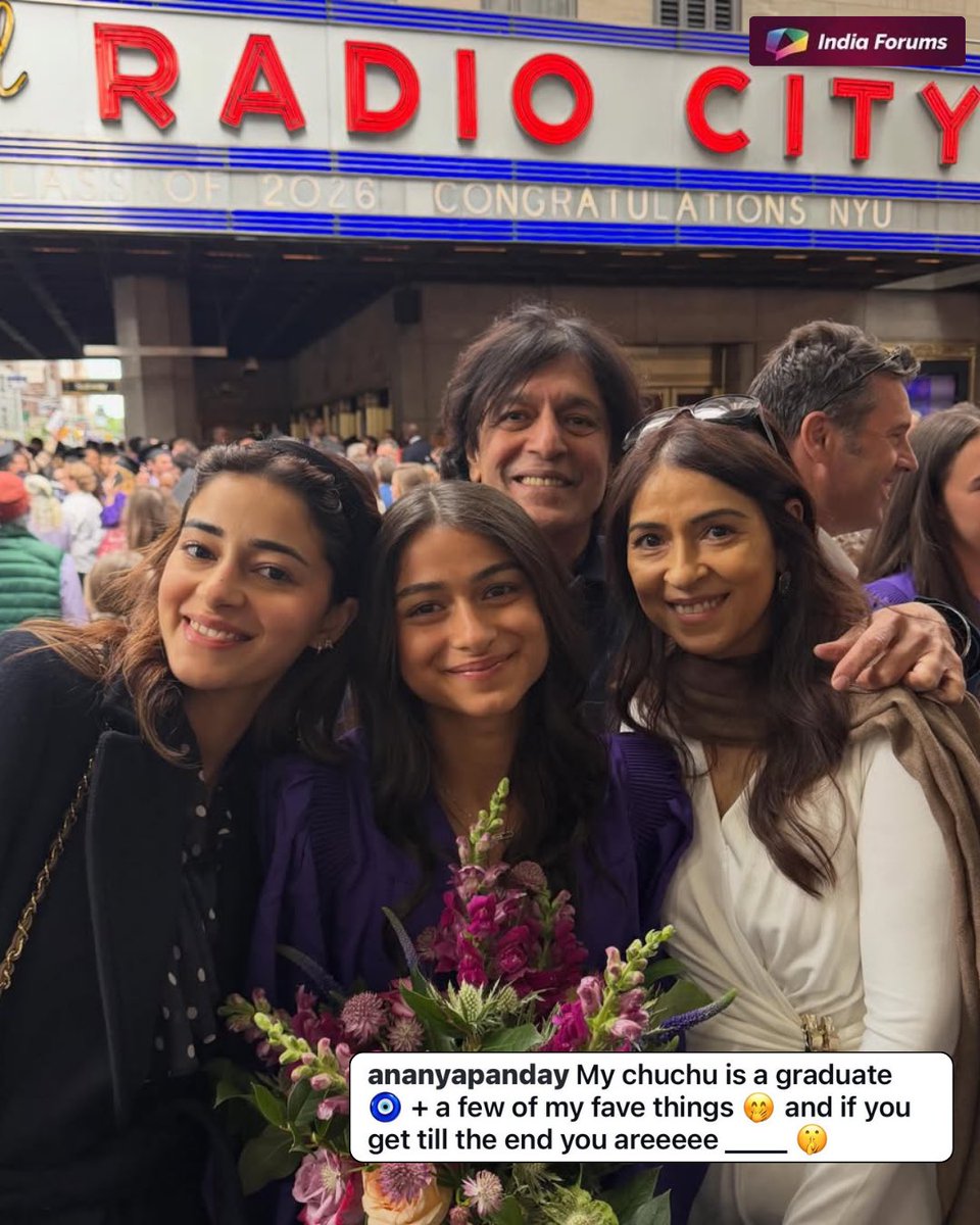 indiaforums's tweet photo. Ananya Panday Is In Full Proud Sister Mode As She Cheers For Rysa’s Graduation With The Sweetest “My Chuchu Is A Graduate” Post And Honestly, This Sibling Bond Has Our Hearts.
.
.
.
#AnanyaPanday #RysaPanday #SiblingGoals #GraduationDay #IndiaForums https://t.co/LWfSmDbvXD